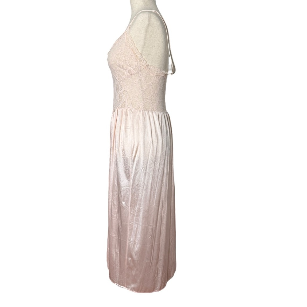 Frederick's of Hollywood Vintage Pale Pink Nylon Lace Nightgown Slip Dress - Picture 5 of 15